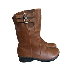 KEEN Bern Baby Bern Boots Womens Brown Leather Buckle Slip Resistant Booties 9